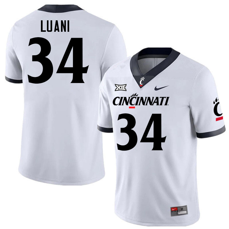 Cincinnati Bearcats #34 Tofa Luani College Football Jerseys Stitched-White